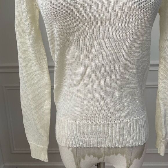 NWT NOS Vintage 70s Georgie Porgie Knit Sweater Embroidered Flowers XS - Picture 4 of 8